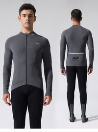 Men's Autumn Winter Outdoor Running Quick Dry Long Sleeve, Road Bike Cycling Moisture Wicking Sports Top