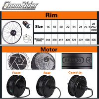 Kit de conversión de bicicleta eléctrica Bafang de 500 W con rueda motorizada de cubo de 36 V/48 V