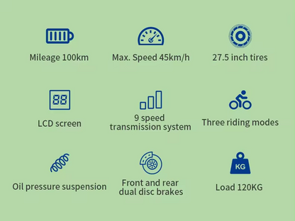 Adult High-Speed Electric Mountain Bike (500W/750W) – 50MPH Off-Road & Commuter E-Bike with Full Suspension & Lithium Battery