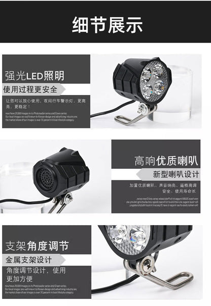Super Bright Ebike LED Headlight Universal, Scooter LED Headlight Waterproof