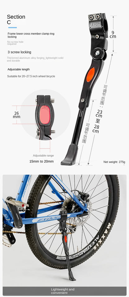 Bicycle Kickstand Center Mount Bike Stand Universal Mountain Bike Road Bike Foot Support Outdoor Cycling Gear Parking Bracket