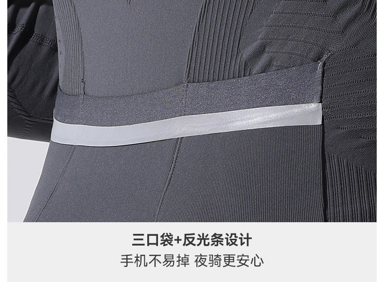 Camiseta deportiva de manga larga para hombre, para correr al aire libre, de secado rápido, para ciclismo de carretera, que absorbe la humedad, para otoño e invierno 