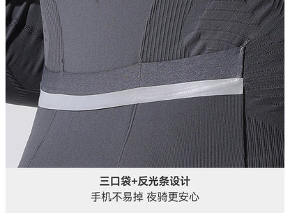 Camiseta deportiva de manga larga para hombre, para correr al aire libre, de secado rápido, para ciclismo de carretera, que absorbe la humedad, para otoño e invierno 