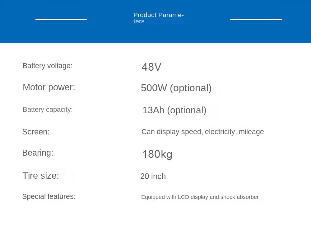 New 20inch Aluminum Alloy 750w High Power Mobility Scooter 13A Lithium Battery Electric Mountain Bike