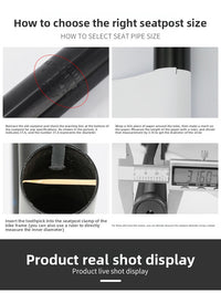 LUNJE mountain bike seatpost, aluminum alloy shock-absorbing seatpost, 350mm shock-absorbing spring seatpost