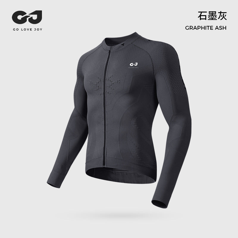 Camiseta deportiva de manga larga para hombre, para correr al aire libre, de secado rápido, para ciclismo de carretera, que absorbe la humedad, para otoño e invierno 