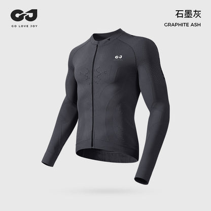 Camiseta deportiva de manga larga para hombre, para correr al aire libre, de secado rápido, para ciclismo de carretera, que absorbe la humedad, para otoño e invierno 