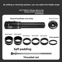 Bicycle handlebar riser, adjustable handlebar height for mountain bikes Stem Extender
