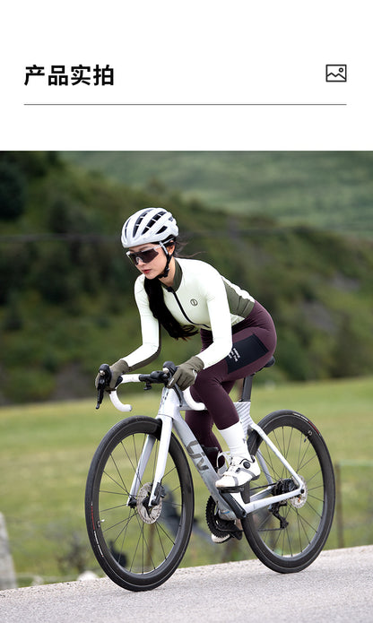 Traje de ciclismo térmico de invierno de polar para mujer, manga larga, chaqueta polar para bicicleta de carretera. 