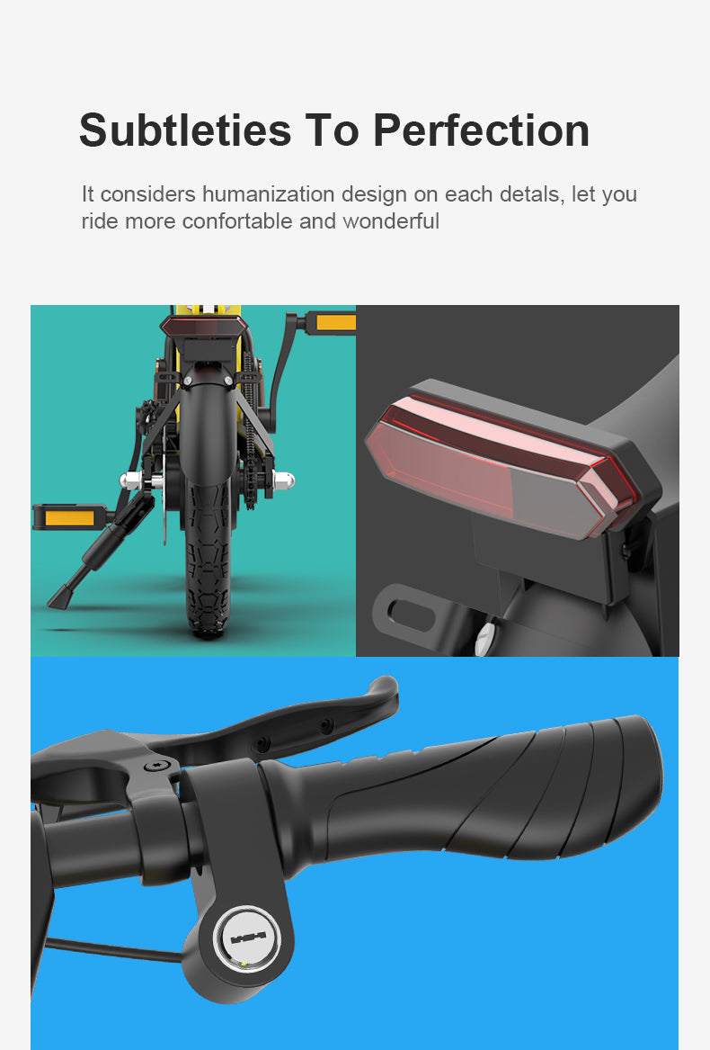 Quick-Fold Design, ideal Electric City Bike for daily commuting and solving the "last mile" travel challenge.