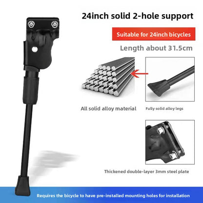 2-Hole MTB Kickstand 24 inch Replacement, 26 inch Bike Side Stand 2-Hole