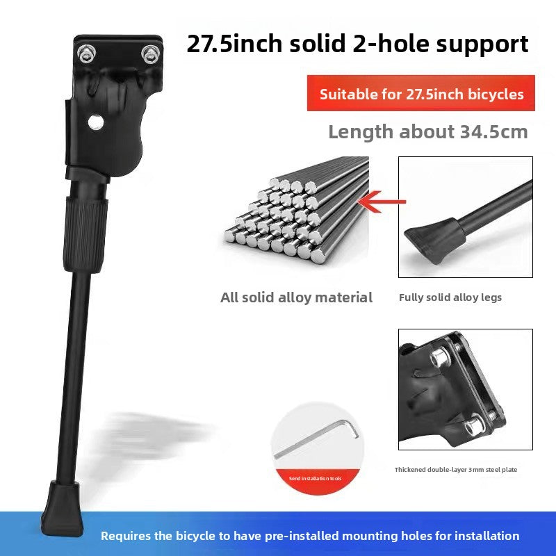 2-Hole MTB Kickstand 24 inch Replacement, 26 inch Bike Side Stand 2-Hole