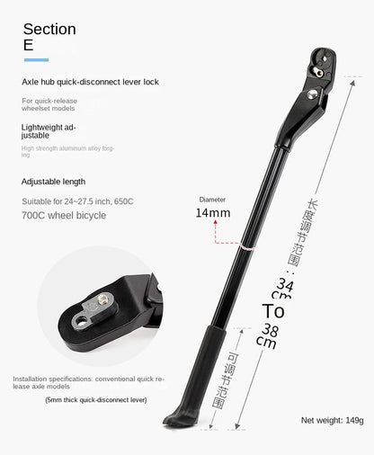 Bicycle Kickstand Center Mount Bike Stand Universal Mountain Bike Road Bike Foot Support Outdoor Cycling Gear Parking Bracket