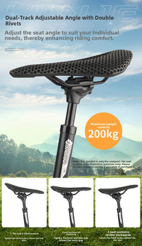 LUNJE mountain bike seatpost, aluminum alloy shock-absorbing seatpost, 350mm shock-absorbing spring seatpost