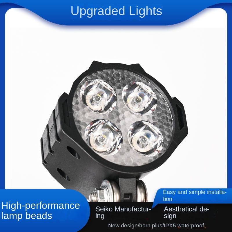 Super Bright Ebike LED Headlight Universal, Scooter LED Headlight Waterproof