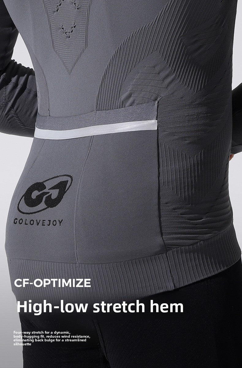 Camiseta deportiva de manga larga para hombre, para correr al aire libre, de secado rápido, para ciclismo de carretera, que absorbe la humedad, para otoño e invierno 