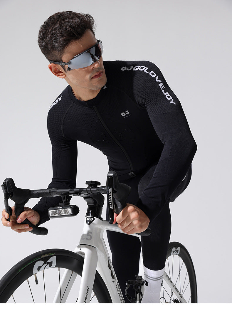 Camiseta deportiva de manga larga para hombre, para correr al aire libre, de secado rápido, para ciclismo de carretera, que absorbe la humedad, para otoño e invierno 
