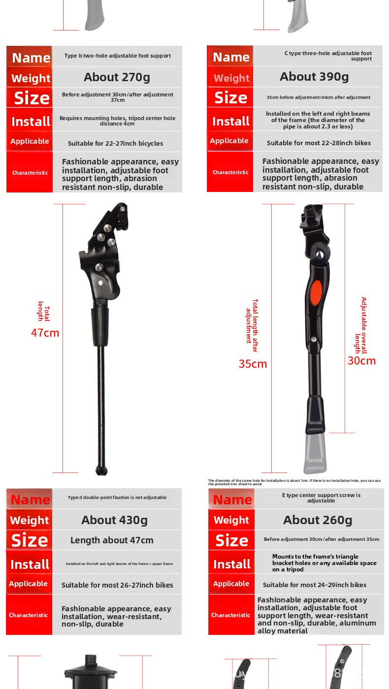 12-20 Inch Kids Bicycle Kickstand, Universal MTB Thickened Support Stand