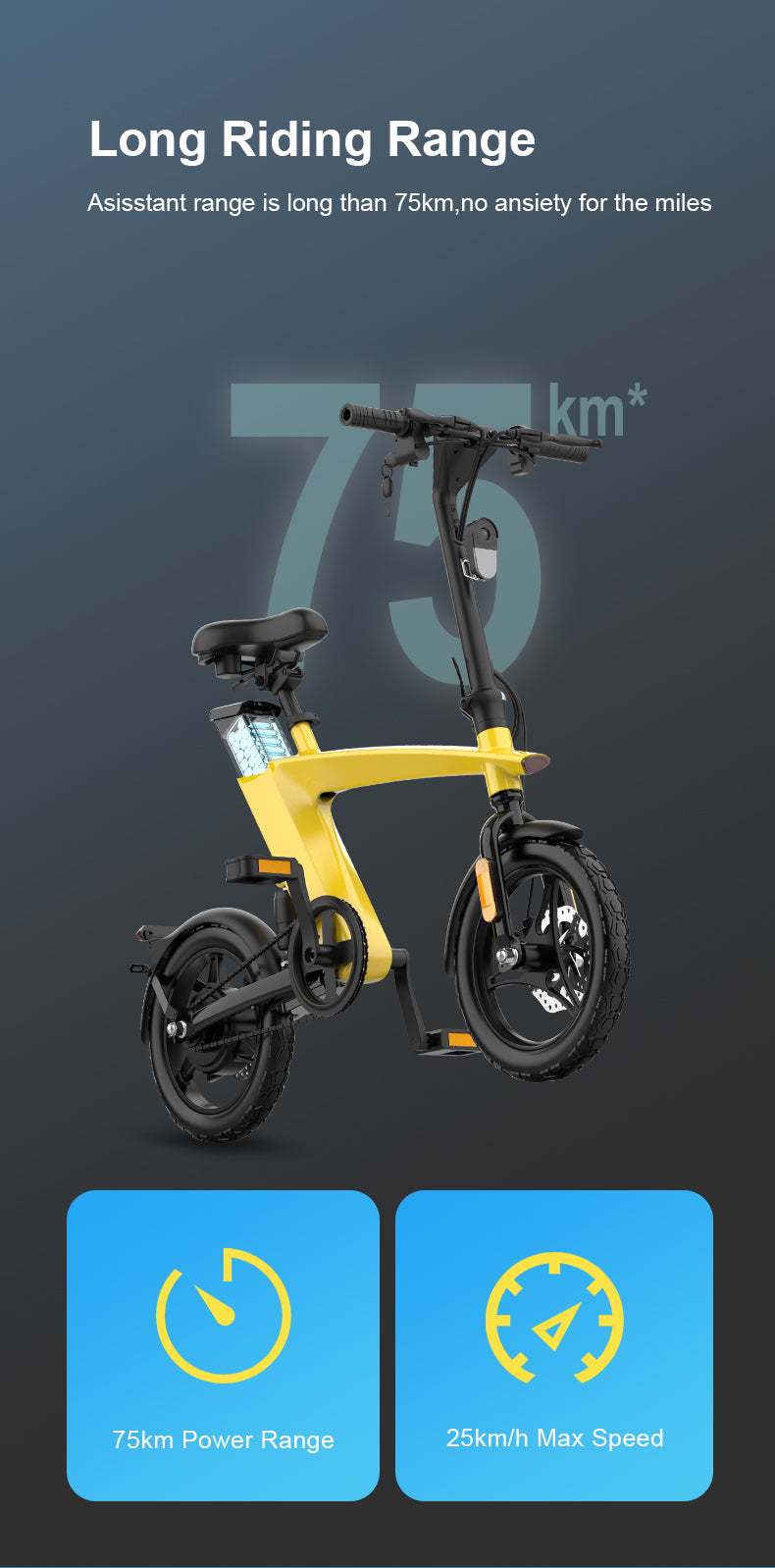 Quick-Fold Design, ideal Electric City Bike for daily commuting and solving the "last mile" travel challenge.