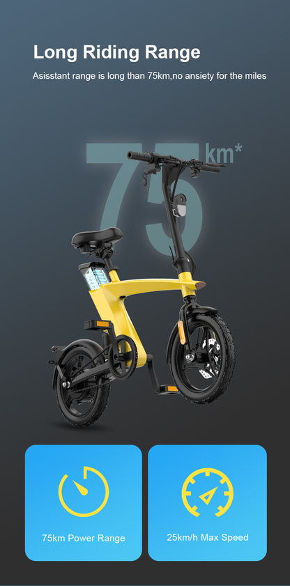 Quick-Fold Design, ideal Electric City Bike for daily commuting and solving the "last mile" travel challenge.