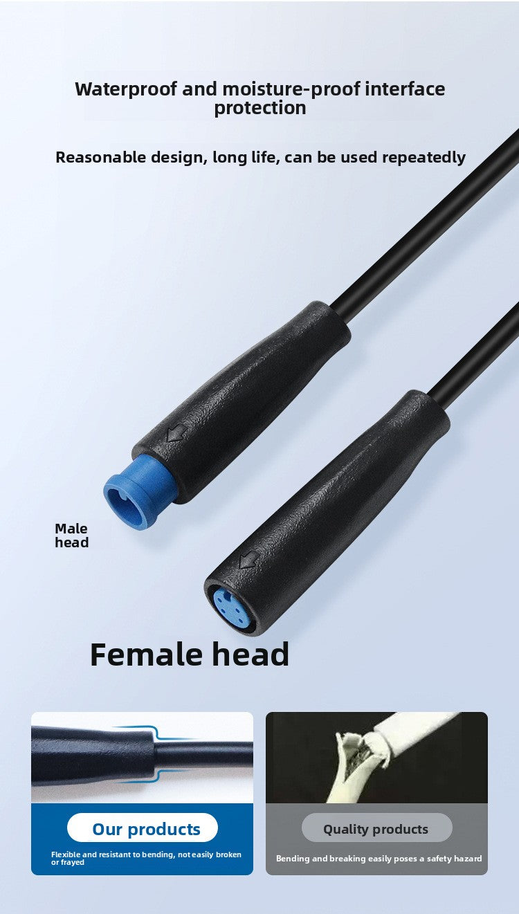 Conector micro impermeable M6 para bicicleta eléctrica, 2, 3, 4 y 5 pines, macho y hembra, cable de alimentación, enchufe rápido 