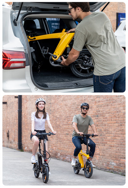 Quick-Fold Design, ideal Electric City Bike for daily commuting and solving the "last mile" travel challenge.