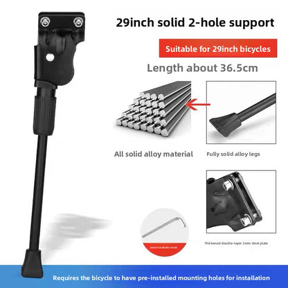 2-Hole MTB Kickstand 24 inch Replacement, 26 inch Bike Side Stand 2-Hole