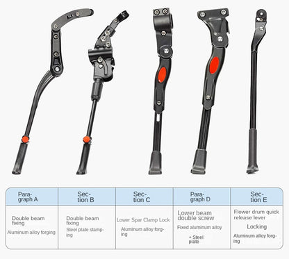 Bicycle Kickstand Center Mount Bike Stand Universal Mountain Bike Road Bike Foot Support Outdoor Cycling Gear Parking Bracket