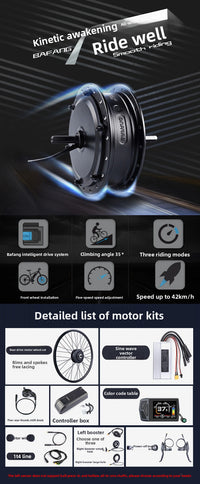 Kit de conversión para bicicleta eléctrica con motor delantero Bafang 48V 500W