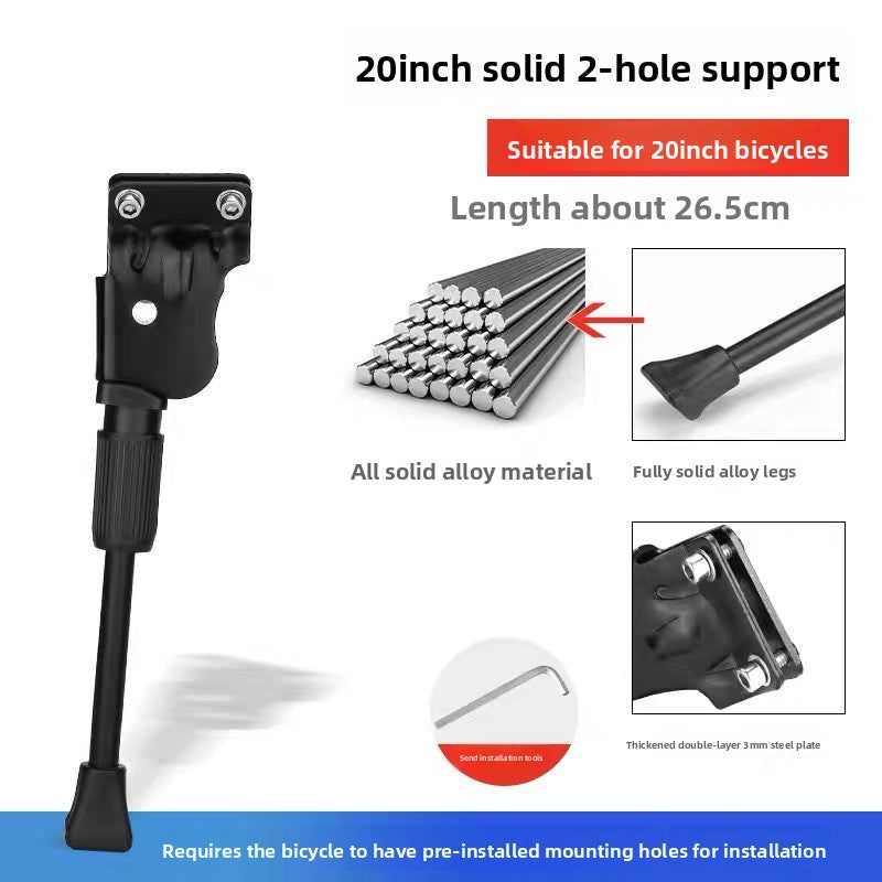 2-Hole MTB Kickstand 24 inch Replacement, 26 inch Bike Side Stand 2-Hole