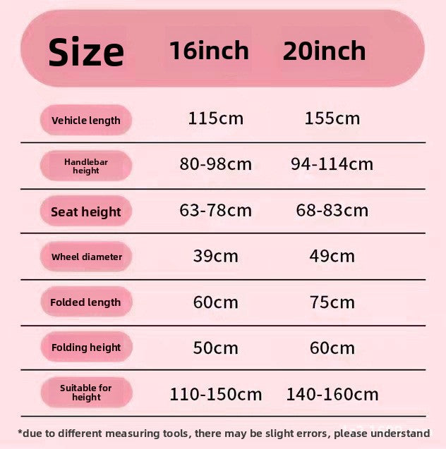 12-16" Portable Folding Bike: Lightweight Mini Bicycle for All Ages