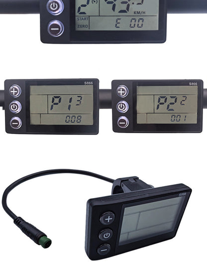Mountain Bike Lithium Battery Modification Accessories LCD-S866 Electric Scooter Intelligent LCD Instrument Panel Waterproof