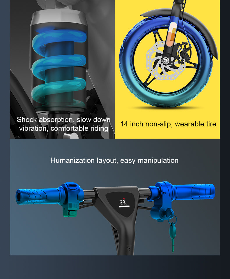 Quick-Fold Design, ideal Electric City Bike for daily commuting and solving the "last mile" travel challenge.