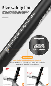 LUNJE mountain bike seatpost, aluminum alloy shock-absorbing seatpost, 350mm shock-absorbing spring seatpost