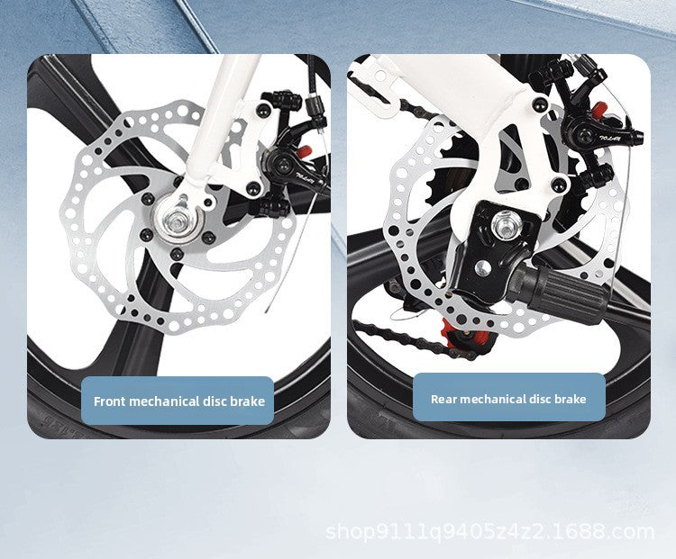 12-20" Folding Bike: No-Assembly Mini City Bicycle with Disc Brakes