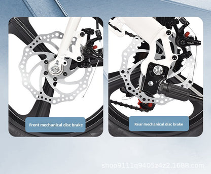 12-20" Folding Bike: No-Assembly Mini City Bicycle with Disc Brakes