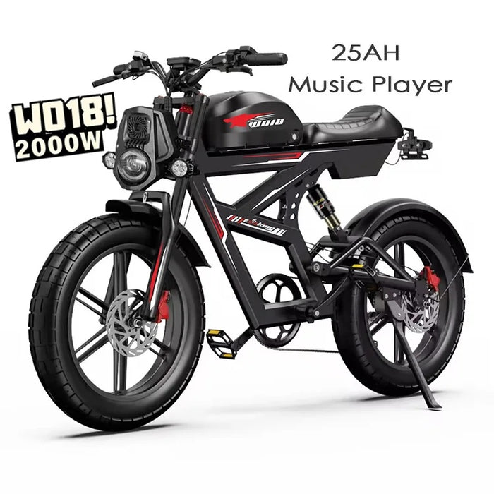 2000W Dual-Motor Electric Bike – 20-Inch Fat-Tire Off-Road E-Bike