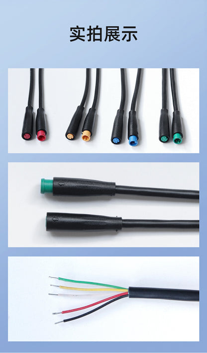 Conector micro impermeable M6 para bicicleta eléctrica, 2, 3, 4 y 5 pines, macho y hembra, cable de alimentación, enchufe rápido 