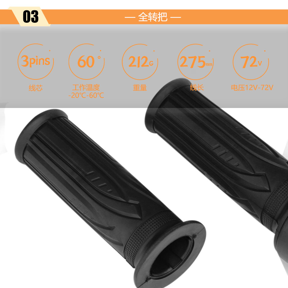Ebike Full Twist Throttle 12V-72V, WP Connector Ebike Throttle Grip, 20X Full Grip Throttle Replacement