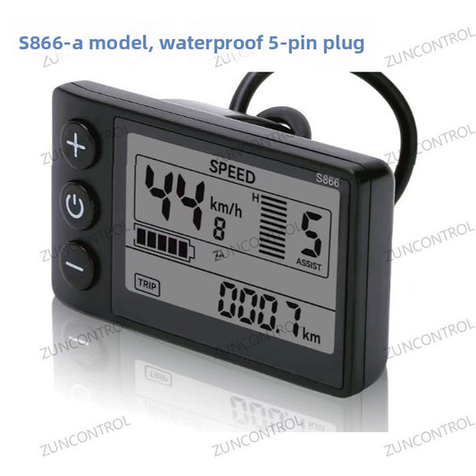 S866-A UART 5-Core Waterproof Meter, Ebike Smart LCD Display Replacement