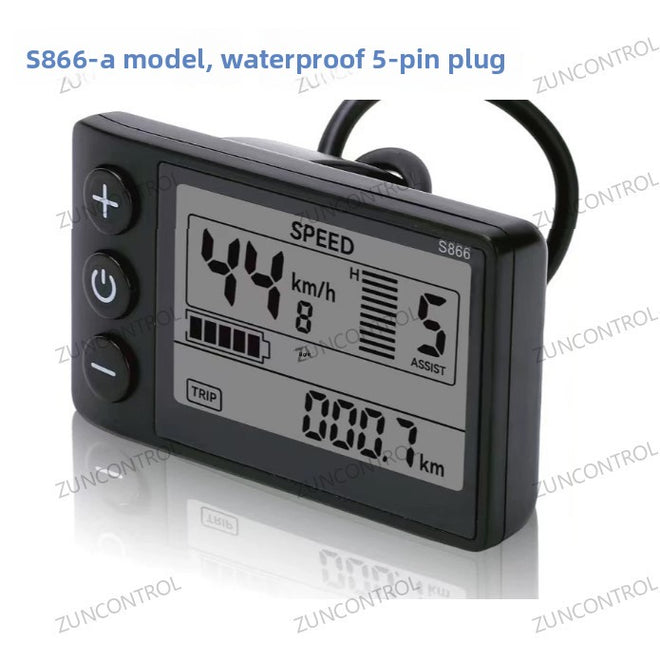 عداد S866-A UART بخمسة أنوية ومقاوم للماء، شاشة LCD ذكية بديلة للدراجة الكهربائية