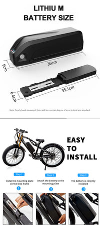 Ebike battery pack, Hailong model, 48V, 52V, 72V, high-capacity lithium iron phosphate battery pack