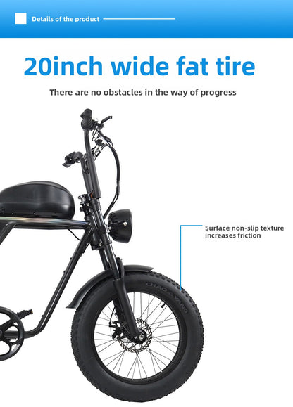 20inch Aluminum Alloy 750w High-power Motor With Shock Absorption Lithium Battery Power-assisted Dual-use Mountain Bike