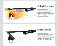 MTB Cycling Glasses Polarized Prescription Set, Outdoor Running Windproof Myopia Glasses