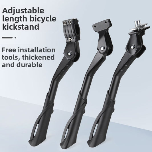 Ebike 2-Hole Kickstand Thickened Adjustable, MTB Aluminum Side Stand Double Hole
