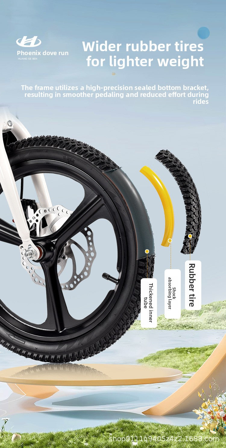 12-20" Folding Bike: No-Assembly Mini City Bicycle with Disc Brakes