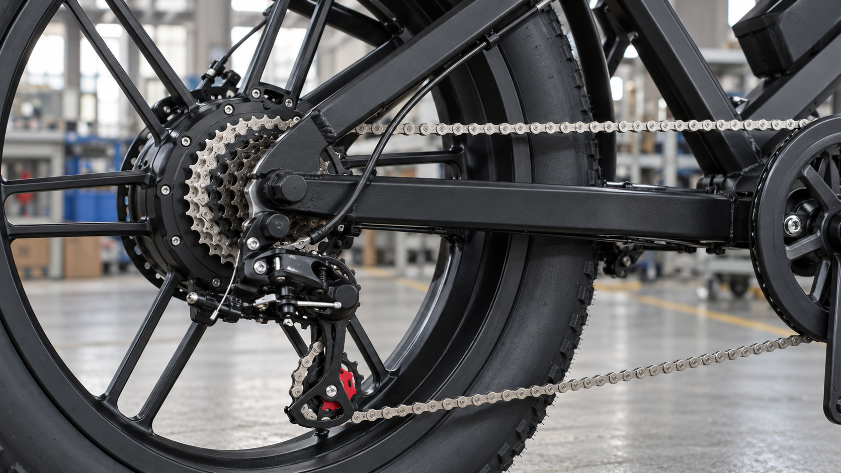 Illustration d’un gros plan de transmission de vélo électrique