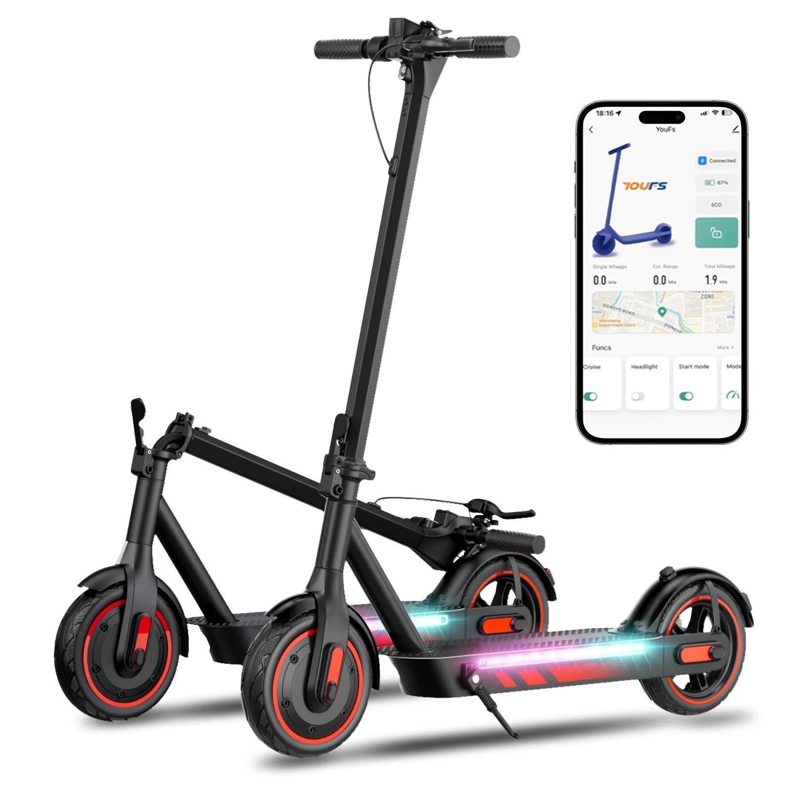 Trottinette électrique V10 Pro – Trottinette électrique pliante 250W, 10 pouces